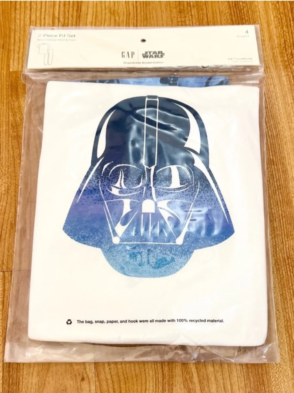 Star Wars Kids White & Blue Darth Vader Organic Cotton Pajama Set